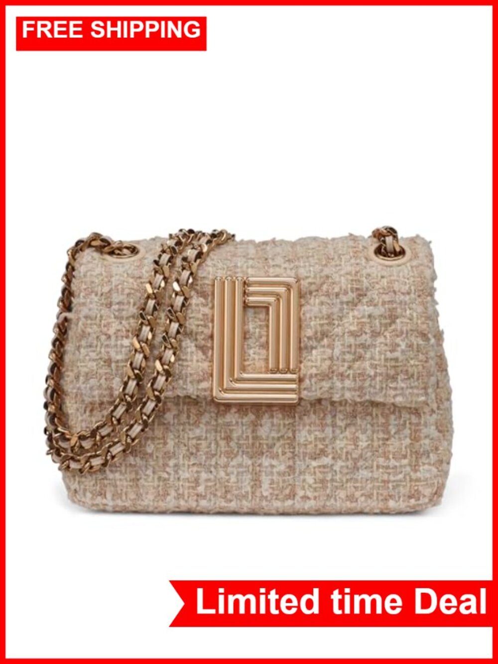 Laffayette Leather Crossbody Bag with Chain Strap Satchel